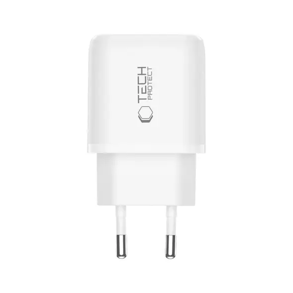 Ładowarka sieciowa Tech-Protect NCA20 USB-A, USB-C Network Charger PD 20W / QC3.0 White