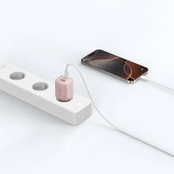 Ładowarka sieciowa Tech-Protect NCM33W 2-port USB-A, USB-C Network Charger PD 33W / QC3.0 Baby Pink
