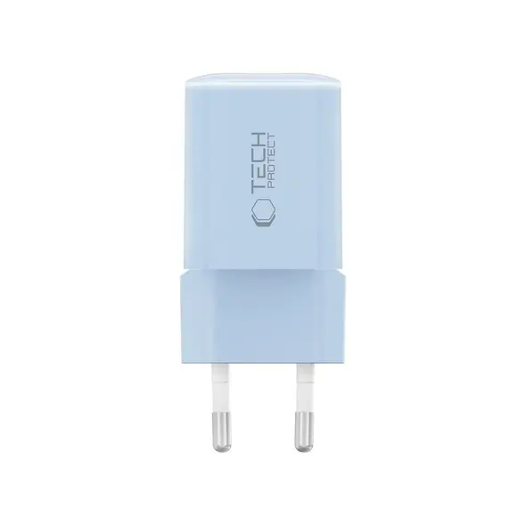 Ładowarka sieciowa Tech-Protect NCM33W 2-port USB-A, USB-C Network Charger PD 33W / QC3.0 Baby Blue