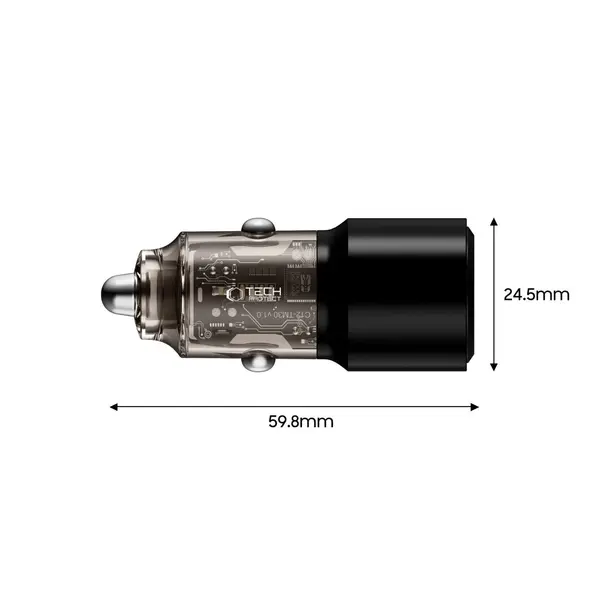 Ładowarka samochodowa Tech-Protect CC03 2-port Car Charger USB-A, USB-C PD 95W / QC 3.0 Black