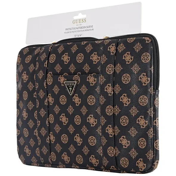 Torba Guess Sleeve 14" Peony Pocket Triangle czarny