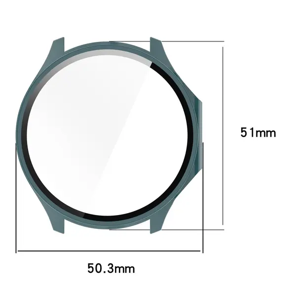 Etui ze szkłem do zegarka Bizon Case+Glass Watch do OnePlus Watch 3 / Oppo Watch X2 zielone