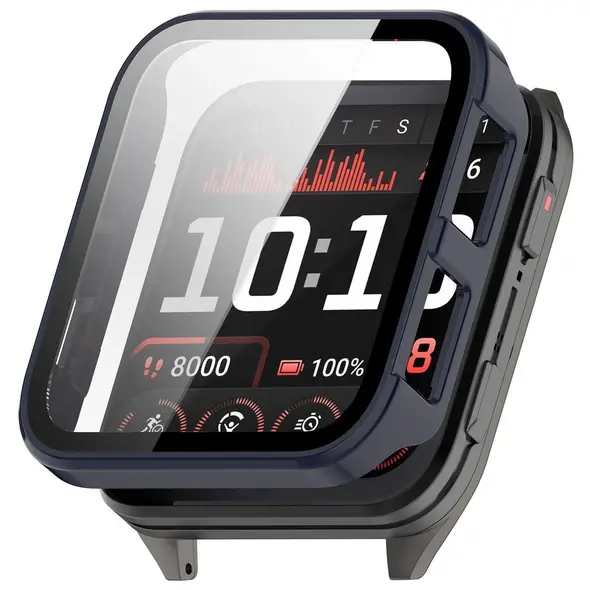 Etui ze szkłem do zegarka Bizon Case+Glass Watch do Garmin Venu X1 niebieskie