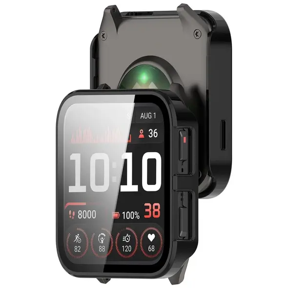 Etui ze szkłem do zegarka Bizon Case+Glass Watch do Garmin Venu X1 czarne