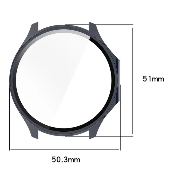 Etui ze szkłem do zegarka Bizon Case+Glass Watch do OnePlus Watch 3 / Oppo Watch X2 niebieskie