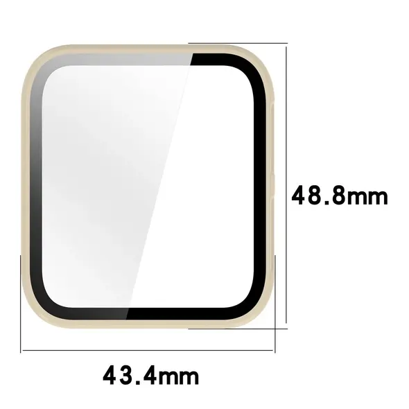 Etui ze szkłem do zegarka Bizon Case+Glass Watch do Garmin Venu X1 beżowe