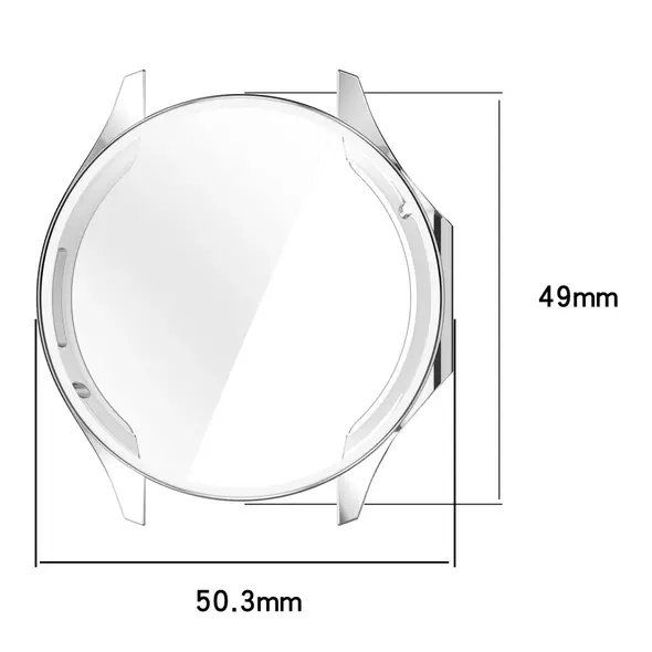 Etui z osłoną ekranu Bizon Case Watch Felipe do OnePlus Watch 3 / Oppo Watch X2 srebrne