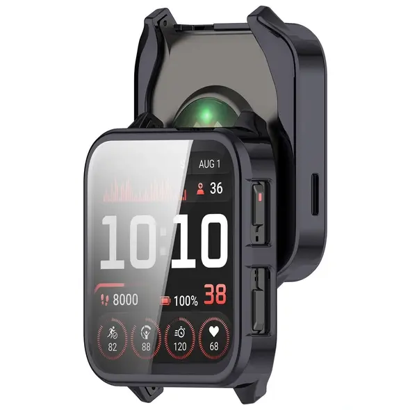 Etui z osłoną ekranu Bizon Case Watch Felipe do Garmin Venu X1 szare