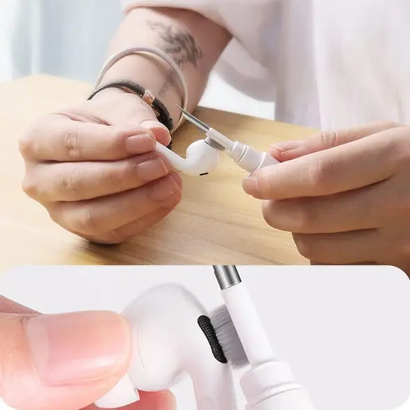 Zestaw czyszczący Tech-Protect CS02 Cleaner Set 3in1 For Earphone White