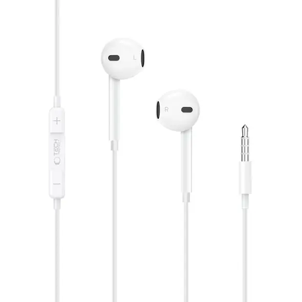 Słuchawki przewodowe Tech-Protect Ultraboost Jack 3.5mm Earphone Core White