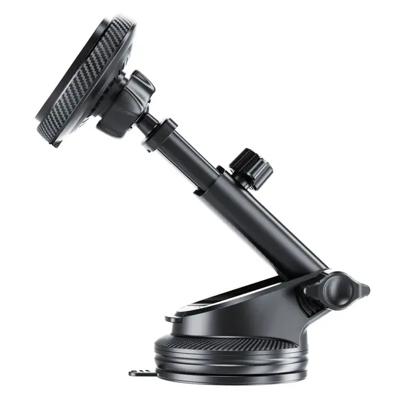 Uchwyt samochodowy na kokpit / szybę / do kratki z ładowarką 15W + 2x blaszki magnetyczne Tech-Protect MM15W-V4 Magnetic MagSafe Dashboard & Vent Car Mount Wireless Charger 15W Black