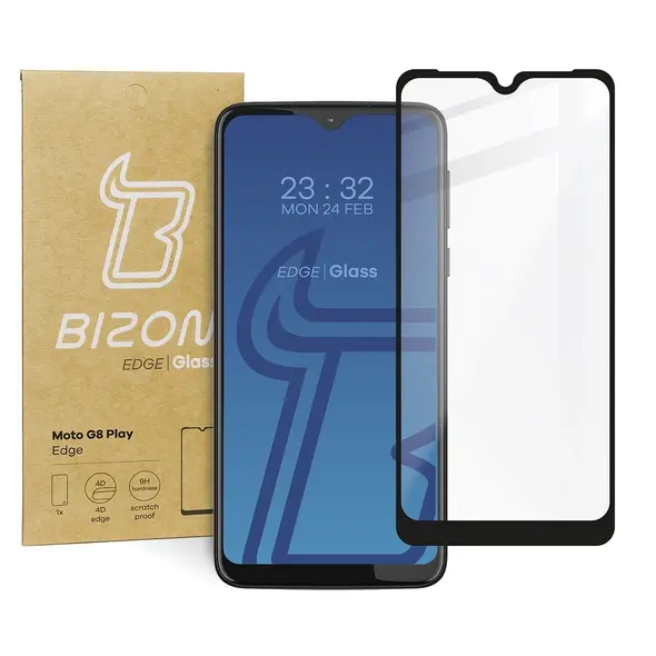 Szkło hartowane Bizon Glass Edge do Moto G8 Play czarne