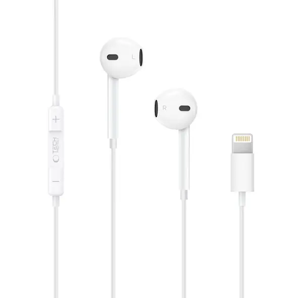 Słuchawki przewodowe Tech-Protect Ultraboost Lightning Earphone Core White
