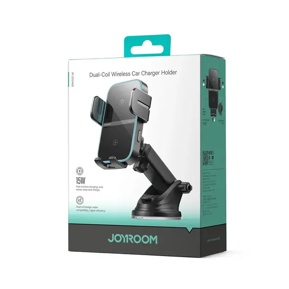 Uchwyt samochodowy na kokpit z ładowarką indukcyjną Joyroom JR-ZS246 S 15W czarny