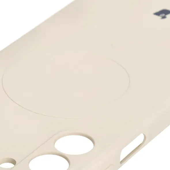 Silikonowe etui z pierścieniem magnetycznym Bizon Case Silicone Magnetic Sq do Samsung Galaxy A16 4G / 5G beżowe
