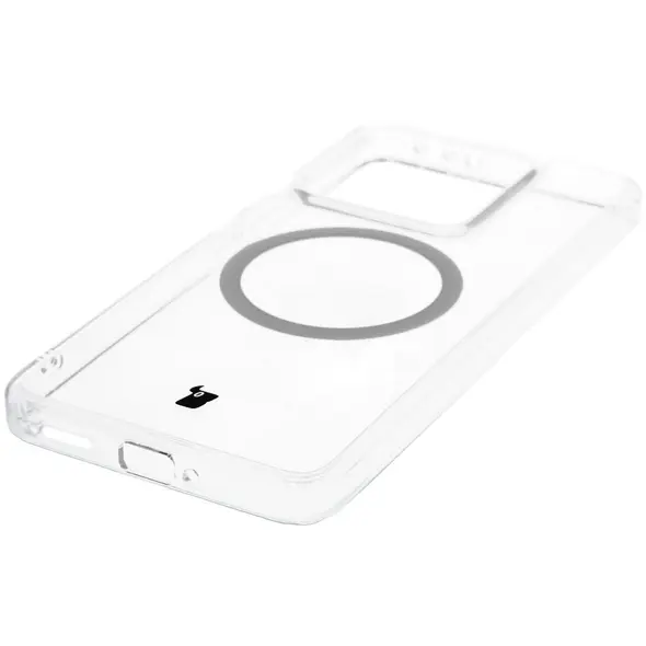 Etui z pierścieniem magnetycznym Bizon Case CrystalO do Xiaomi 14T przezroczyste