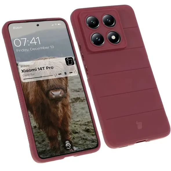 Pancerne etui Bizon Case Tur do Xiaomi 14T Pro ciemnofioletowe