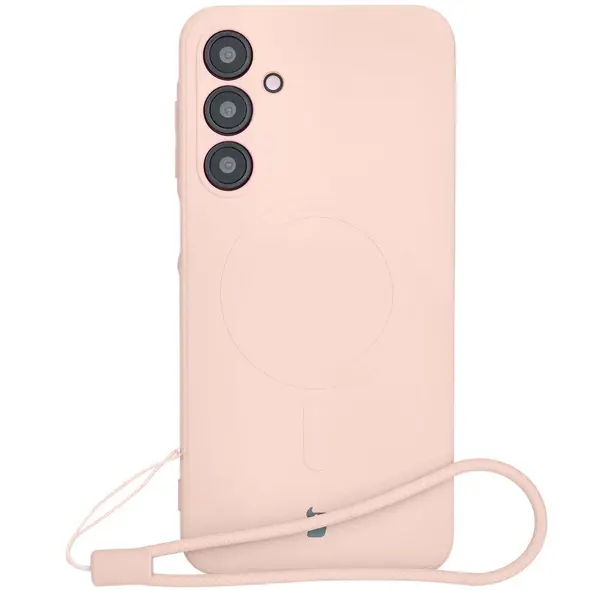 Silikonowe etui z pierścieniem magnetycznym Bizon Case Silicone Magnetic Sq do Samsung Galaxy A16 4G / 5G jasnoróżowe