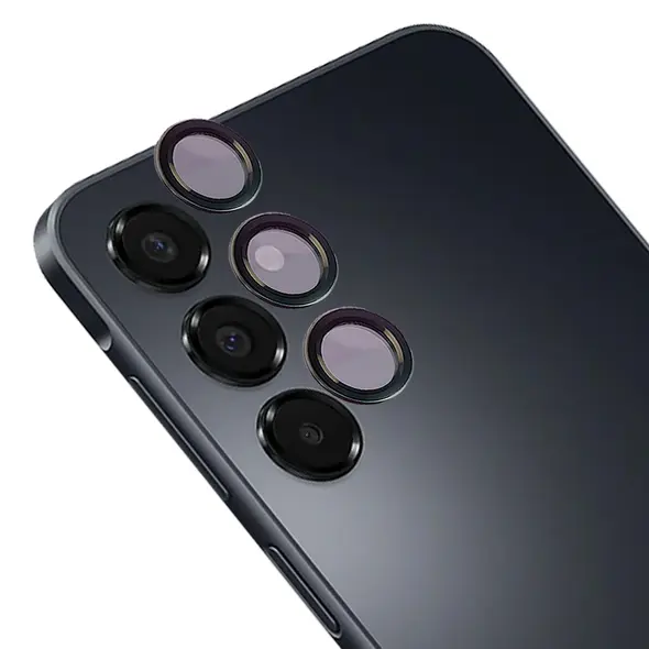Szkło hartowane na aparat z aplikatorem Bizon Glass Snap Lens do Samsung Galaxy A16 4G / 5G czarna ramka
