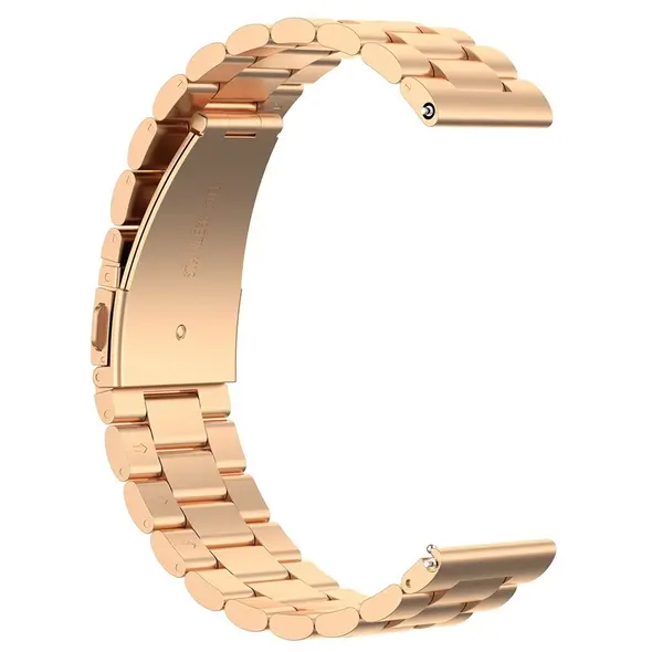 Pasek ze stali nierdzewnej do smartwatcha Bizon Strap Watch Aura QuickRelease 20mm różowozłoty