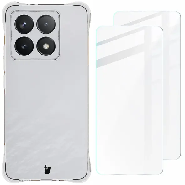Etui + 2x szkło na ekran Bizon Case Clear Pack do Xiaomi 14T przezroczyste