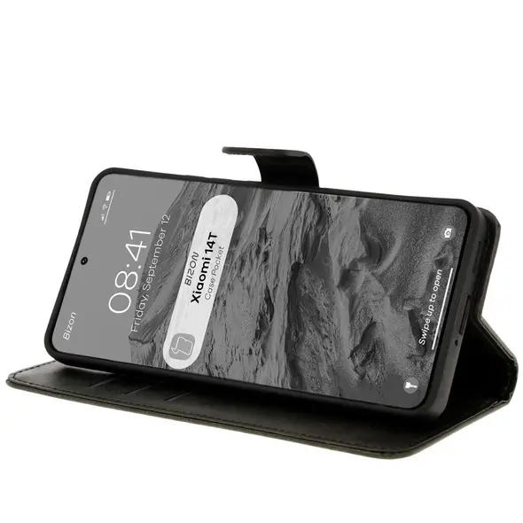 Etui z klapką Bizon Case Pocket do Xiaomi 14T czarne