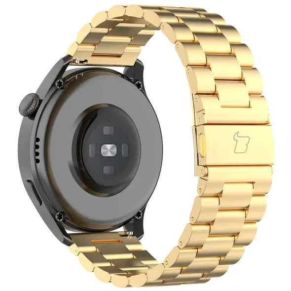 Pasek ze stali nierdzewnej do smartwatcha Bizon Strap Watch Aura QuickRelease 20mm złoty