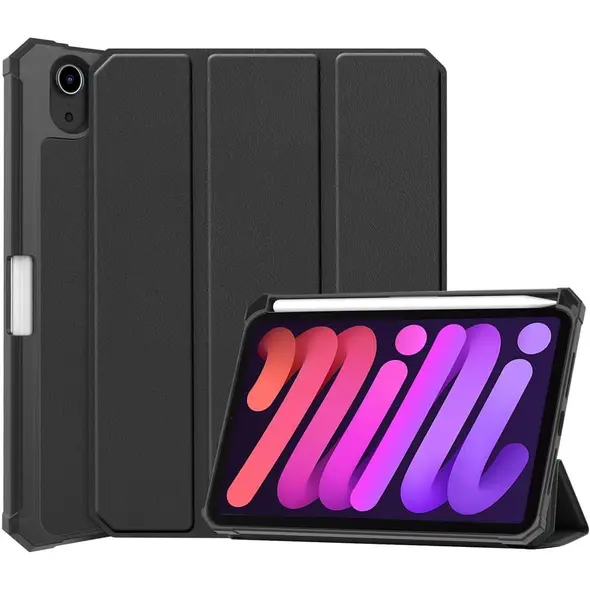 Etui Bizon Case Tab Lizard do Apple iPad mini 2021 (6. generacji) / iPad mini 8.3" 2024 (7. generacji) czarne