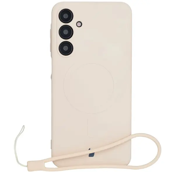 Silikonowe etui z pierścieniem magnetycznym Bizon Case Silicone Magnetic Sq do Samsung Galaxy A16 4G / 5G beżowe