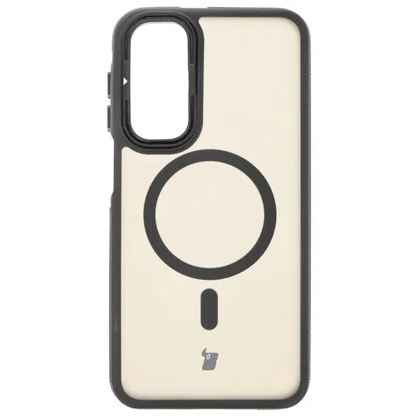 Etui z podstawką i pierścieniem magnetycznym Bizon Case Eclipse do Samsung Galaxy A16 4G/5G przydymione z czarną ramką