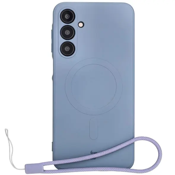 Silikonowe etui z pierścieniem magnetycznym Bizon Case Silicone Magnetic Sq do Samsung Galaxy A16 4G / 5G szare