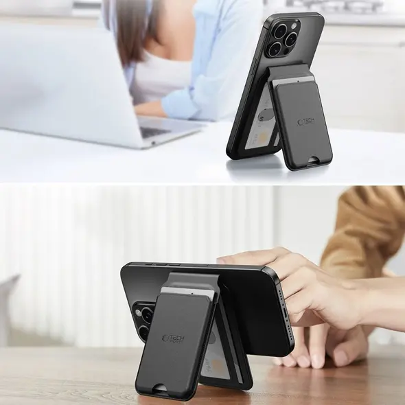 Podstawka Tech-Protect Magwallet Stand MagSafe Universal Magnetic Card Holder Black