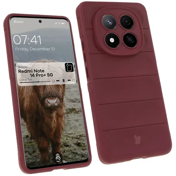 Pancerne etui Bizon Case Tur do Xiaomi Redmi Note 14 Pro Plus 5G ciemnofioletowe