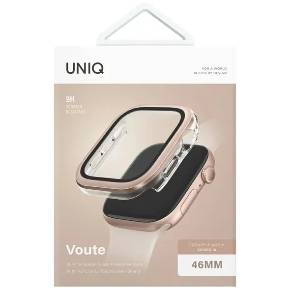 UNIQ Voute Apple Watch Series 10 46mm με γυαλί rose gold