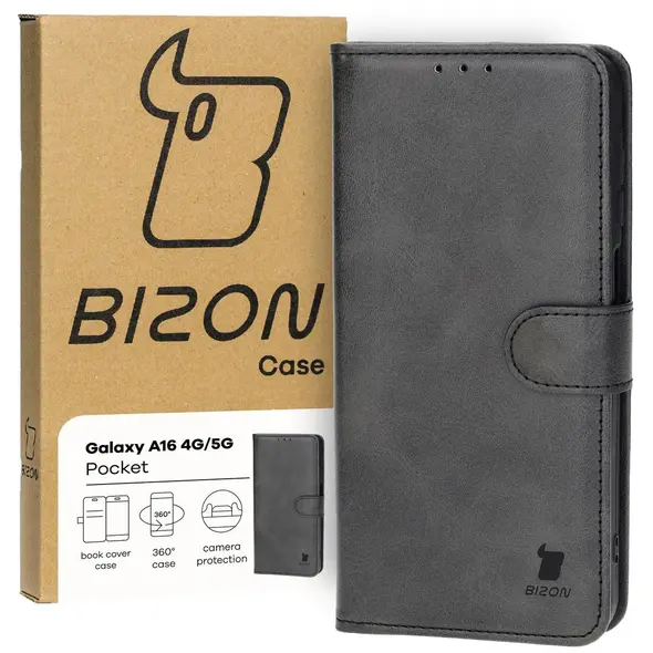 Etui z klapką Bizon Case Pocket do Samsung Galaxy A16 4G/5G czarne