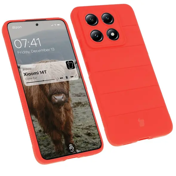 Pancerne etui Bizon Case Tur do Xiaomi 14T czerwone