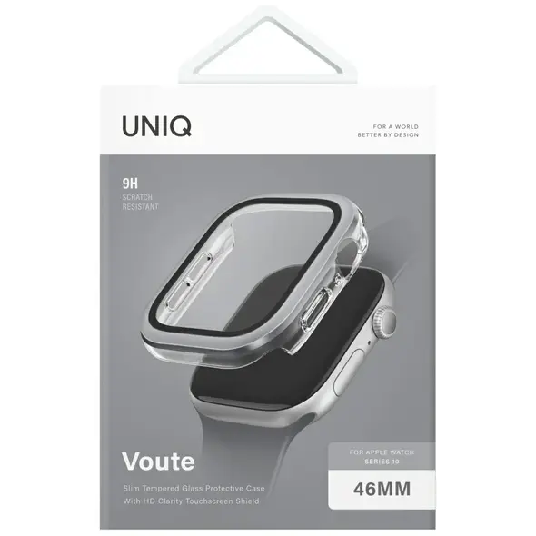 UNIQ Voute Apple Watch Series 10 46mm με γυαλί ασημί