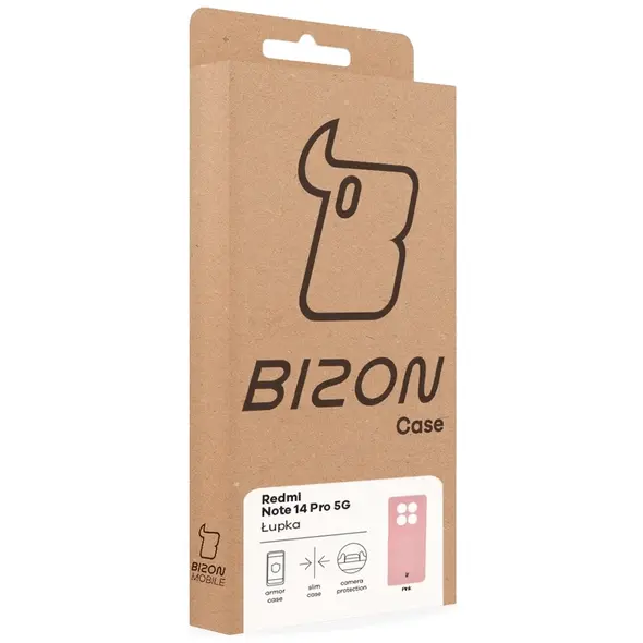 Etui Bizon Case Łupka do Xiaomi Redmi Note 14 Pro 5G różowe