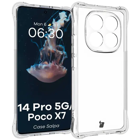Elastyczne etui Bizon Case Salpa do Xiaomi Redmi Note 14 Pro 5G / Poco X7 przezroczyste