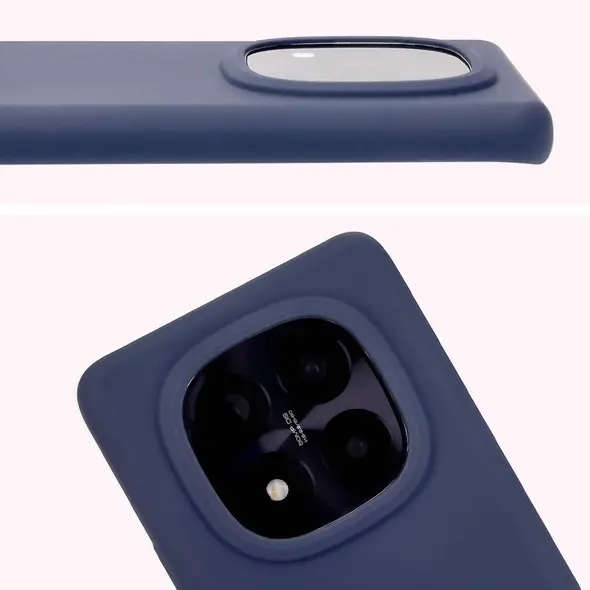 Silikonowe etui Bizon Soft Case do Xiaomi Redmi Note 14 Pro Plus 5G ciemnoniebieskie