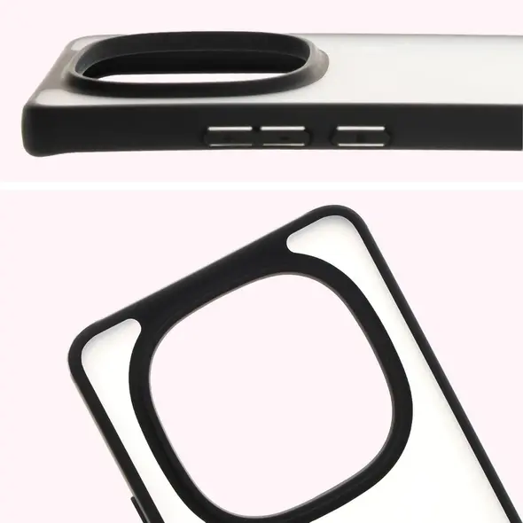 Etui Bizon Case Angelo do Xiaomi Redmi Note 14 Pro 5G / 14 Pro+ 5G / Poco X7 przydymione z czarną ramką