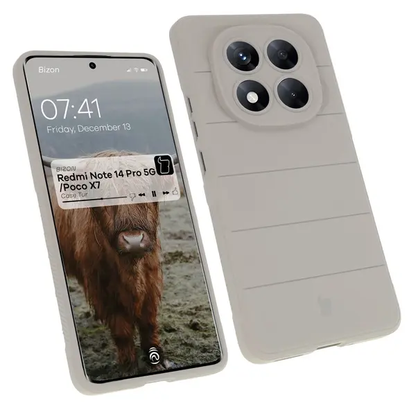 Pancerne etui Bizon Case Tur do Xiaomi Redmi Note 14 Pro 5G / Poco X7 jasnoszare