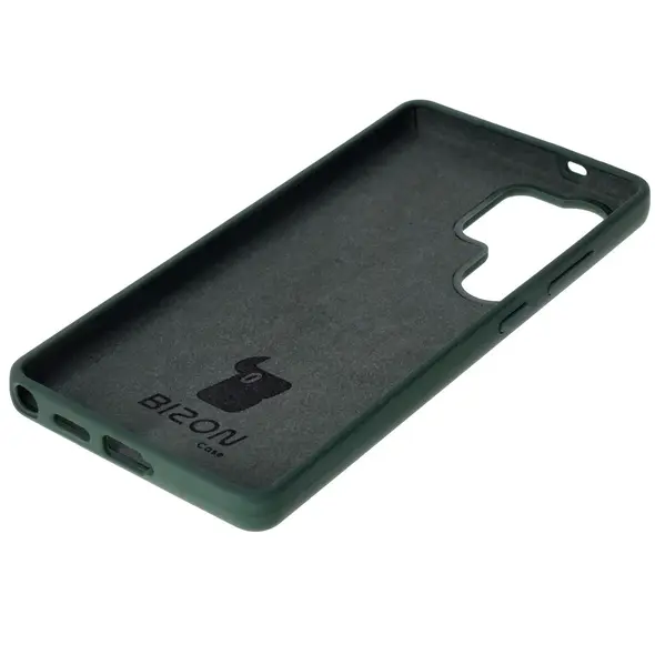 Silikonowe etui Bizon Soft Case do Samsung Galaxy S25 Ultra ciemnozielone