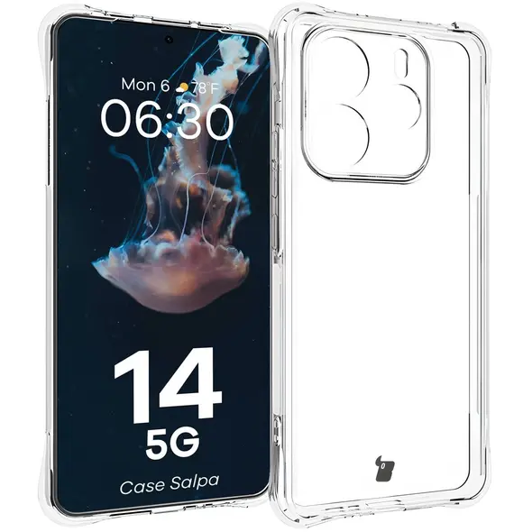 Elastyczne etui Bizon Case Salpa do Xiaomi Redmi Note 14 5G przezroczyste