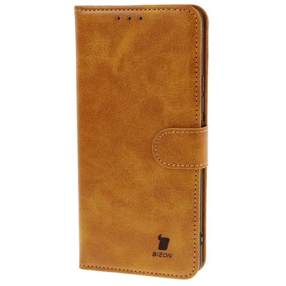 Etui z klapką Bizon Case Pocket do Xiaomi Redmi Note 14 Pro 4G brązowe