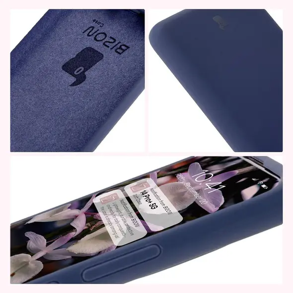 Silikonowe etui Bizon Soft Case do Xiaomi Redmi Note 14 Pro Plus 5G ciemnoniebieskie