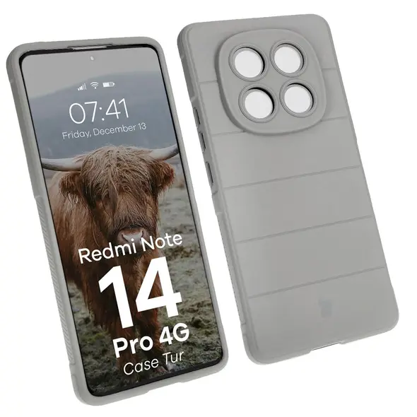 Pancerne etui Bizon Case Tur do Xiaomi Redmi Note 14 Pro 4G jasnoszare