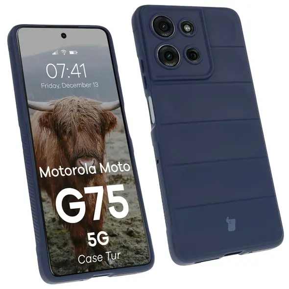 Pancerne etui Bizon Case Tur do Motorola Moto G75 5G granatowe
