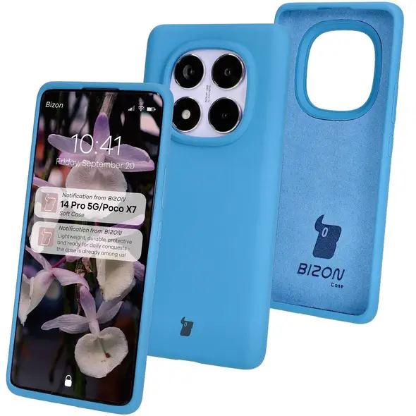 Silikonowe etui Bizon Soft Case do Xiaomi Redmi Note 14 Pro 5G / Poco X7 niebieskie