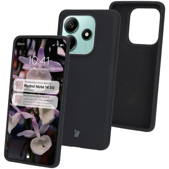 Silikonowe etui Bizon Soft Case do Xiaomi Redmi Note 14 5G czarne